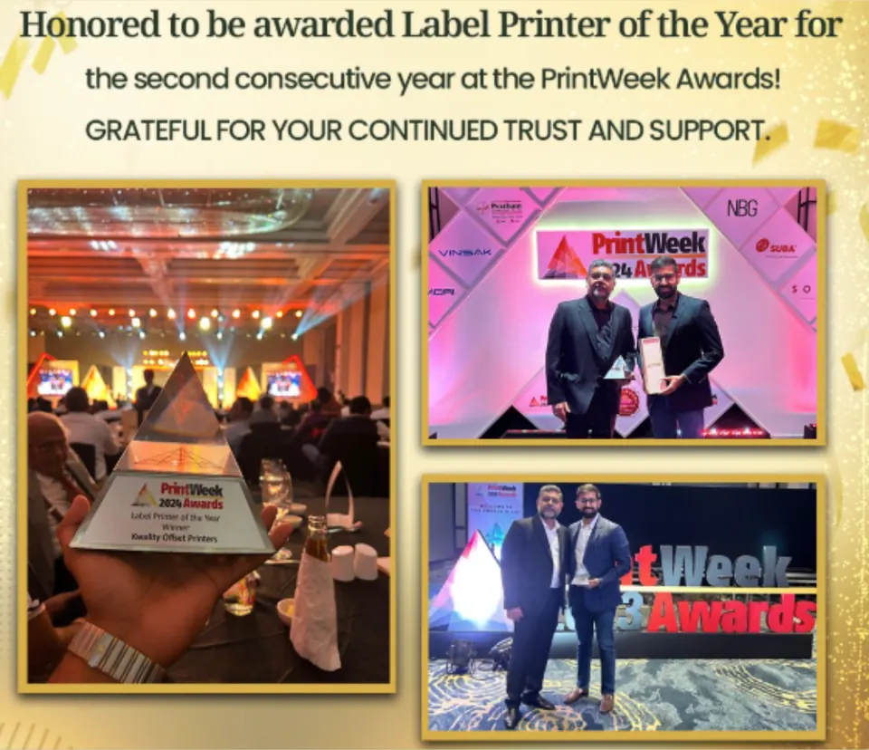 Kwality Labels Wins Label Printer of the Year at PrintWeek Awards 2024
