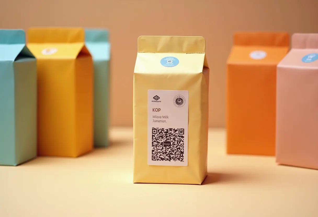 Product cartons with printed QR code labels
